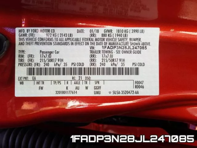 1FADP3N28JL247085 фото 2