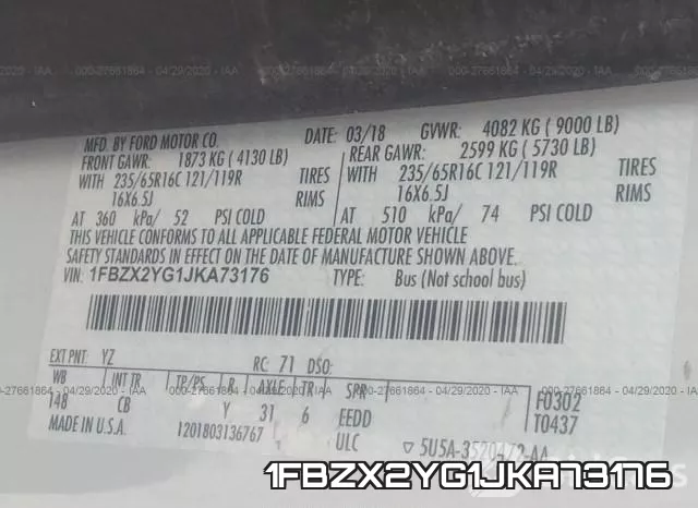 1FBZX2YG1JKA73176 фото 10