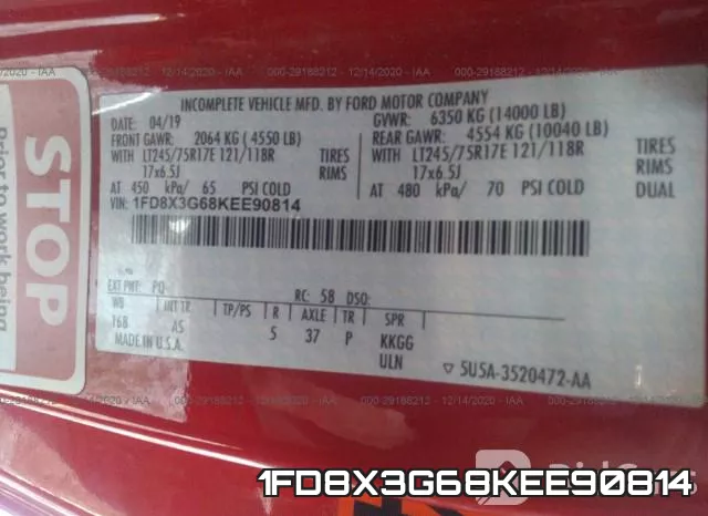 1FD8X3G68KEE90814 фото 10