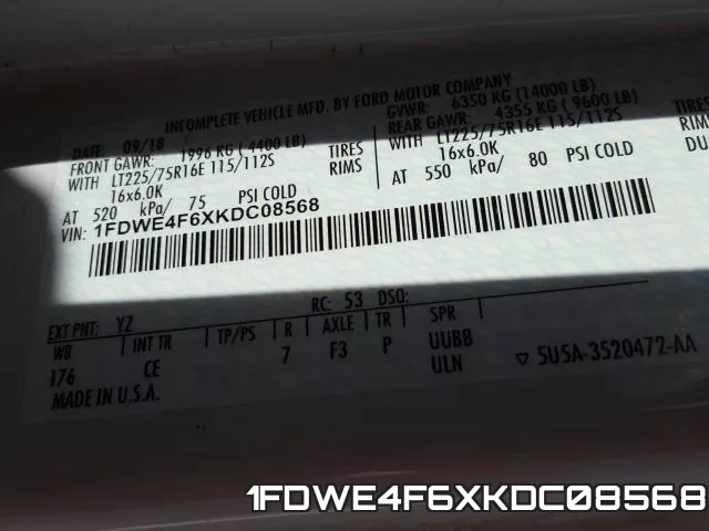 1FDWE4F6XKDC08568 фото 2