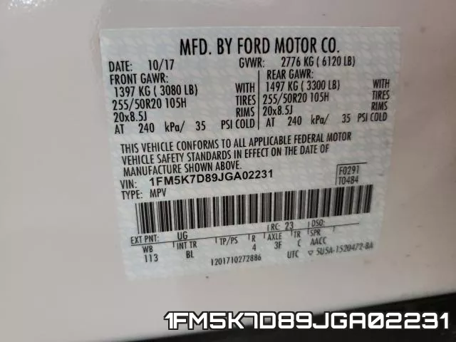 1FM5K7D89JGA02231 фото 2