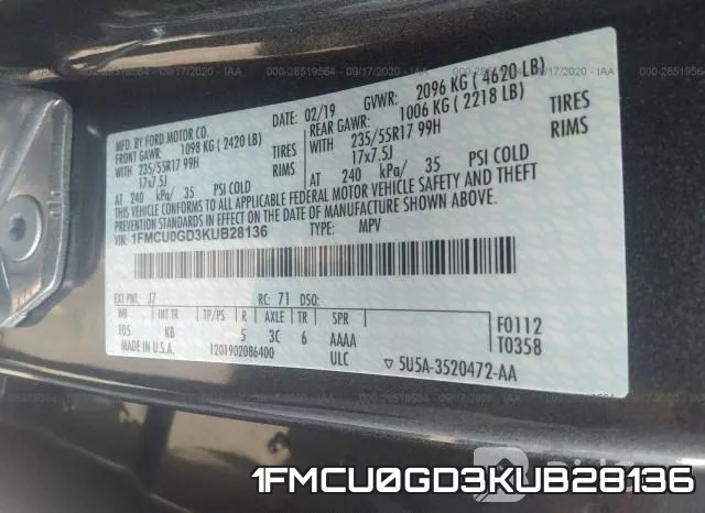 1FMCU0GD3KUB28136 фото 10