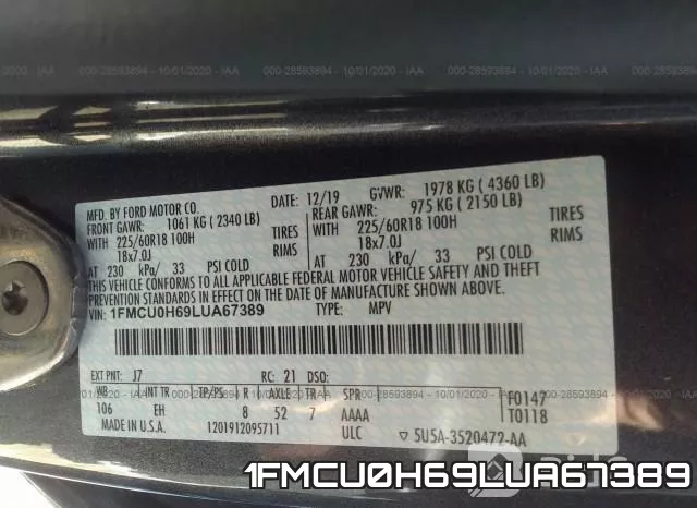 1FMCU0H69LUA67389 фото 10