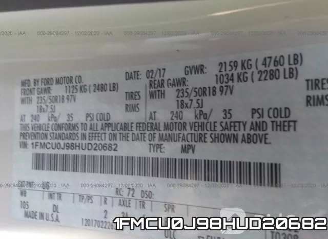 1FMCU0J98HUD20682 фото 9