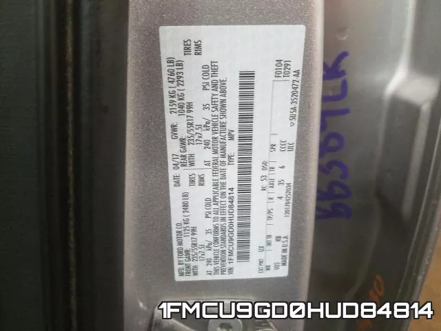 1FMCU9GD0HUD84814 фото 2