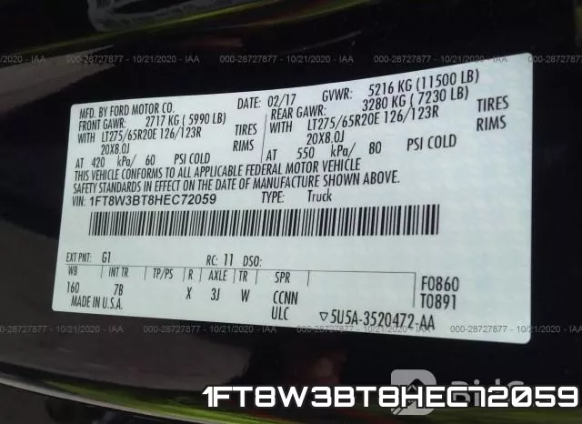 1FT8W3BT8HEC72059 фото 10
