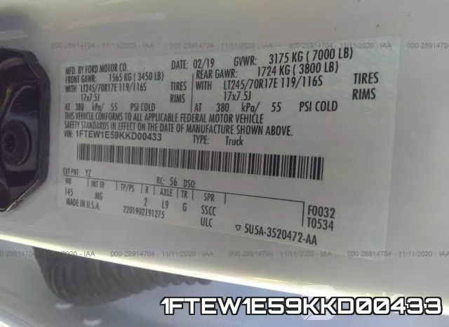 1FTEW1E59KKD00433 фото 10