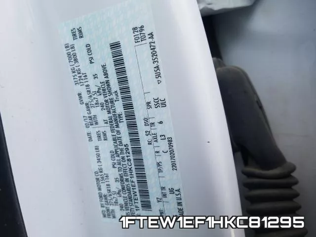 1FTEW1EF1HKC81295 фото 2