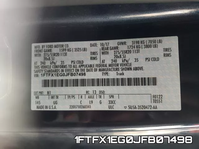 1FTFX1EG0JFB07498 фото 2