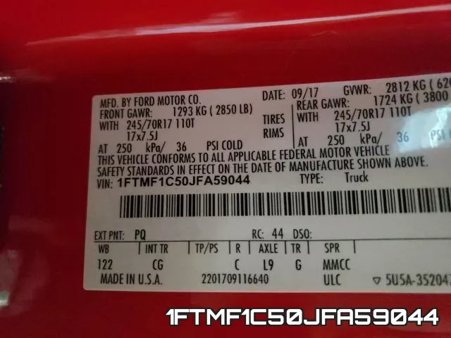 1FTMF1C50JFA59044 фото 2