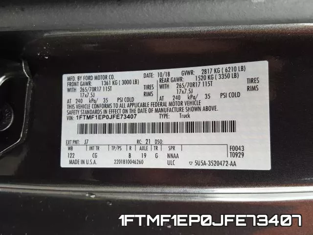 1FTMF1EP0JFE73407 фото 2
