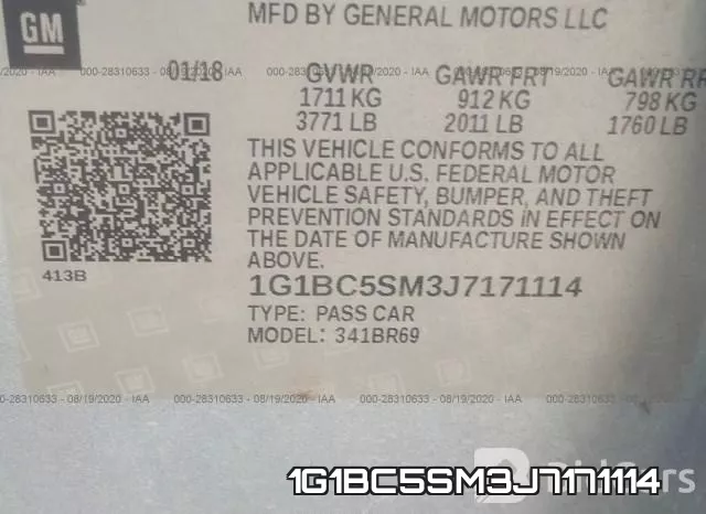 1G1BC5SM3J7171114 фото 10