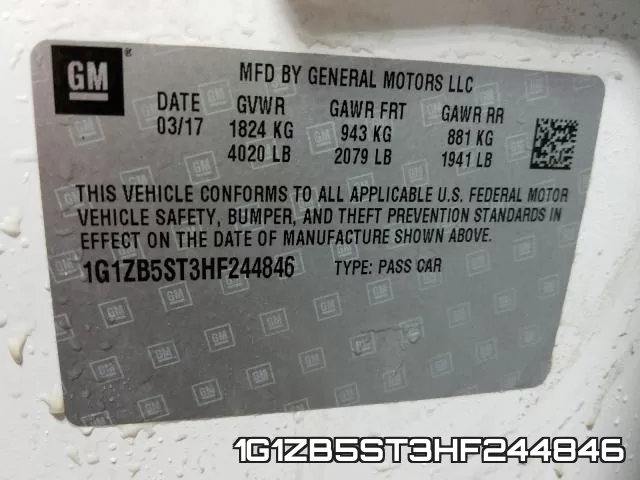 1G1ZB5ST3HF244846 фото 2