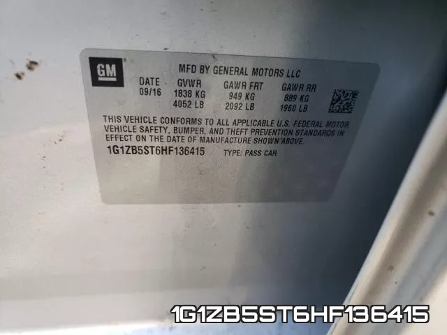 1G1ZB5ST6HF136415 фото 2