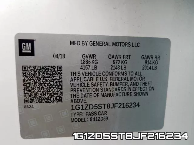 1G1ZD5ST8JF216234 фото 2