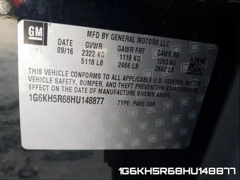 1G6KH5R68HU148877 фото 2