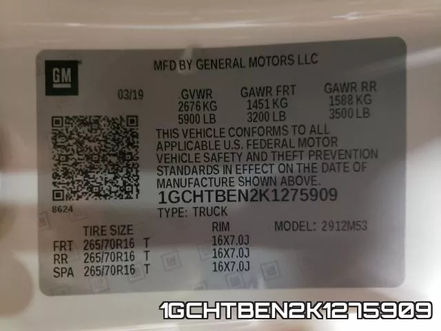 1GCHTBEN2K1275909 фото 2