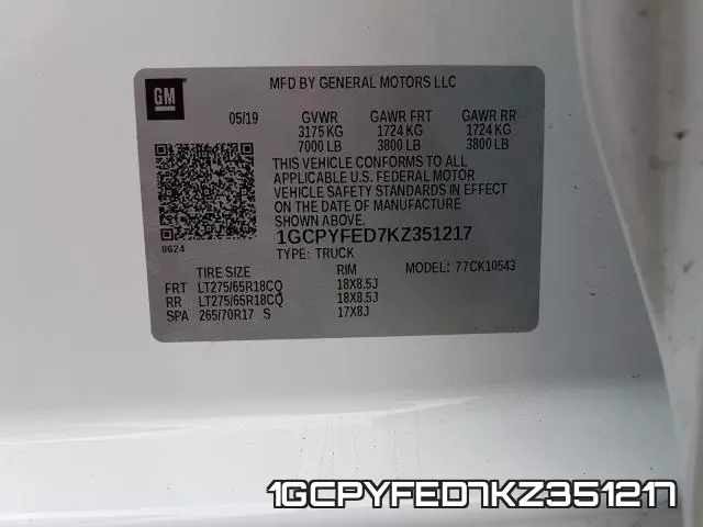 1GCPYFED7KZ351217 фото 2