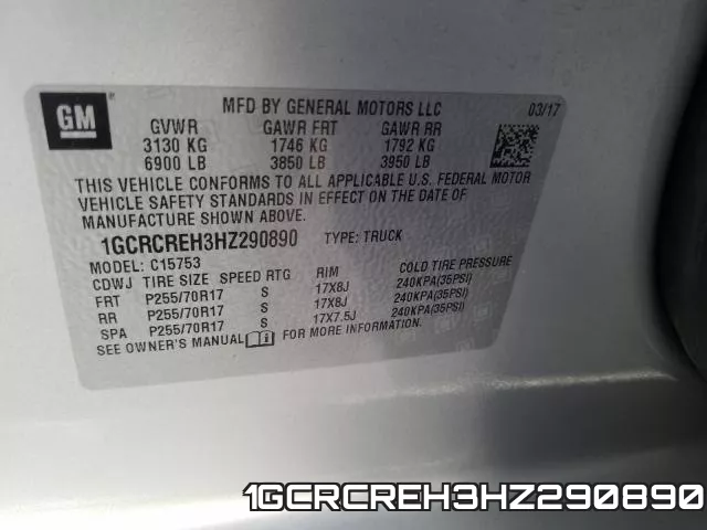 1GCRCREH3HZ290890 фото 2