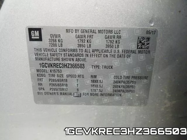 1GCVKREC3HZ366503 фото 2
