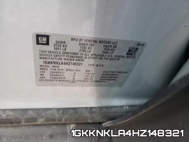 1GKKNKLA4HZ148321 фото 2