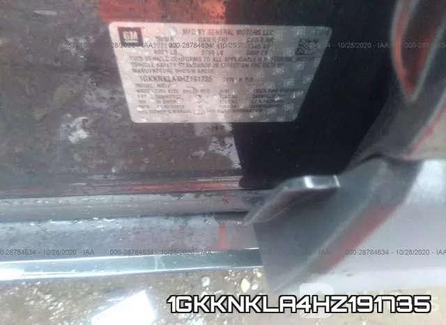 1GKKNKLA4HZ191735 фото 9