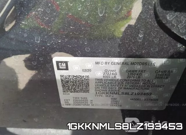 1GKKNMLS8LZ193453 фото 9