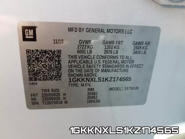 1GKKNXLS1KZ174565 фото 2
