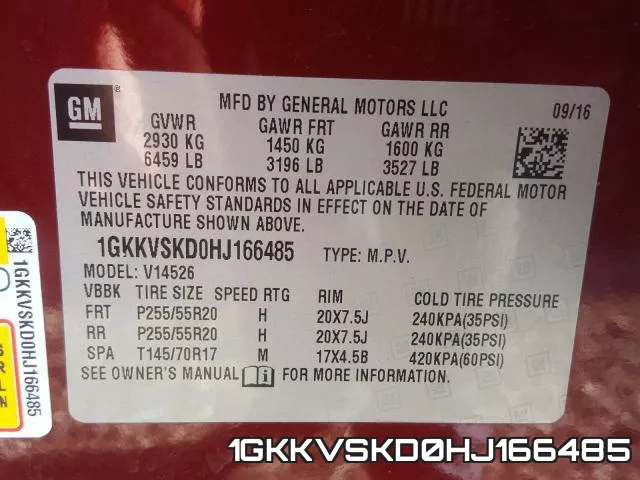 1GKKVSKD0HJ166485 фото 2
