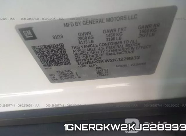 1GNERGKW2KJ228933 фото 10
