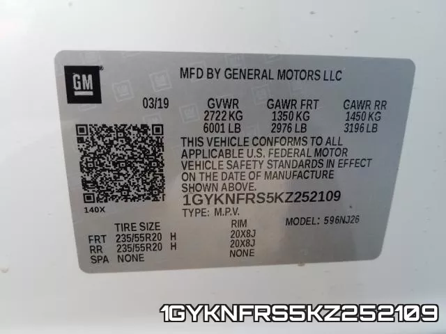 1GYKNFRS5KZ252109 фото 2