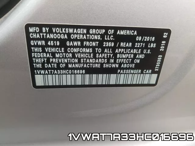 1VWAT7A33HC016696 фото 2