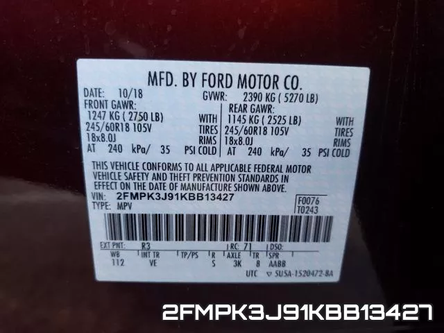 2FMPK3J91KBB13427 фото 2