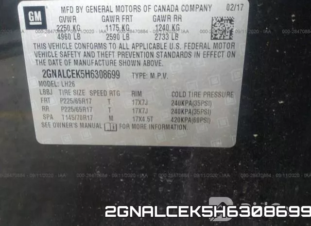 2GNALCEK5H6308699 фото 9