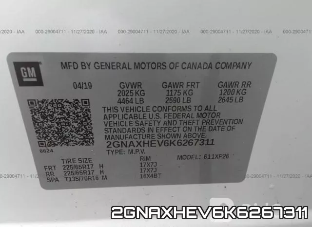 2GNAXHEV6K6267311 фото 10