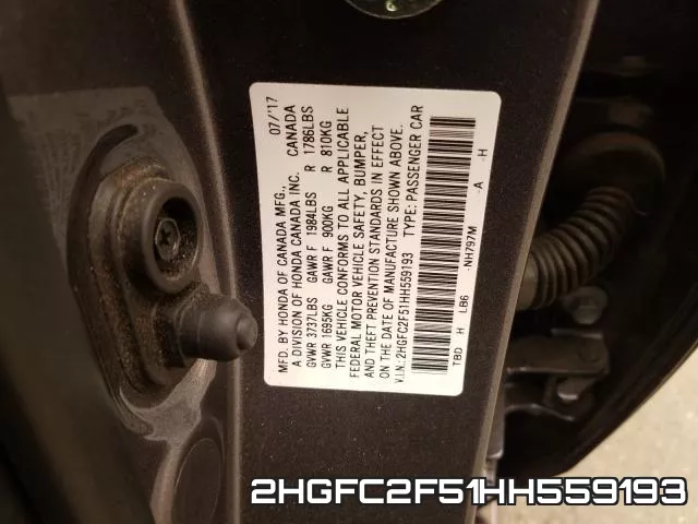 2HGFC2F51HH559193 фото 2