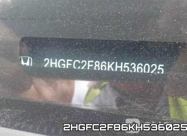 2HGFC2F86KH536025 фото 10
