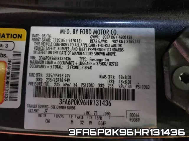 3FA6P0K96HR131436 фото 2