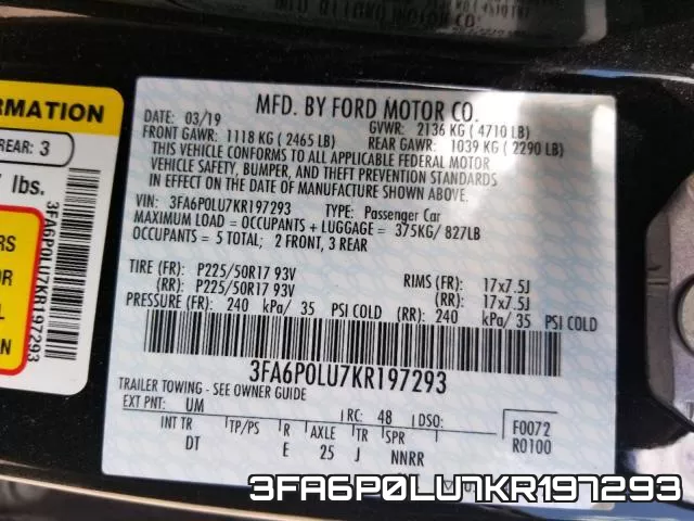 3FA6P0LU7KR197293 фото 2
