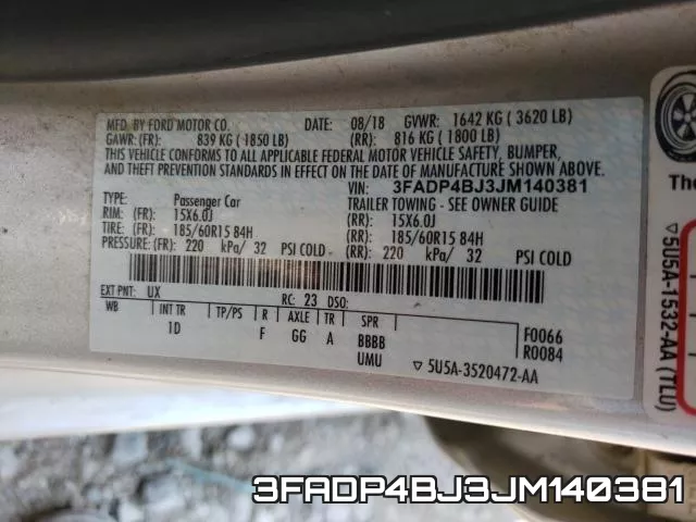 3FADP4BJ3JM140381 фото 2