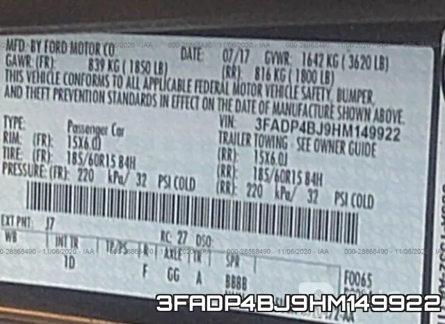 3FADP4BJ9HM149922 фото 10