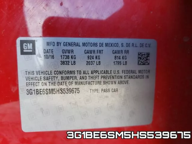 3G1BE6SM5HS539675 фото 2