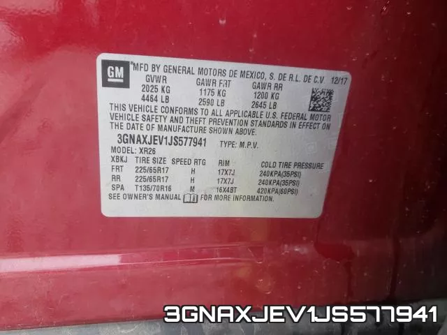 3GNAXJEV1JS577941 фото 2