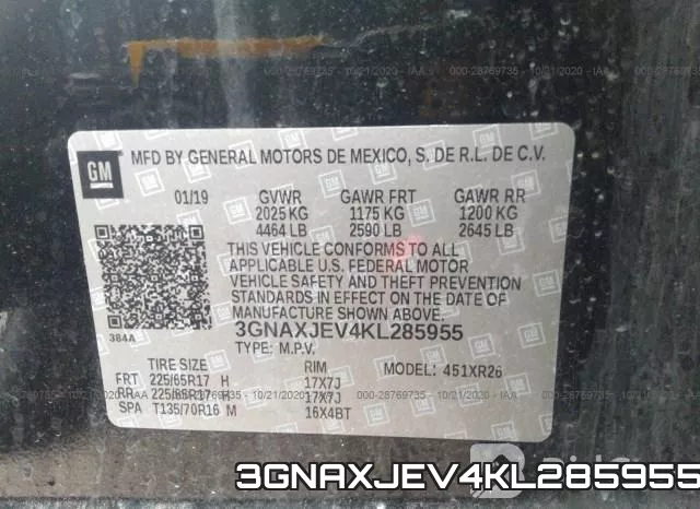 3GNAXJEV4KL285955 фото 10