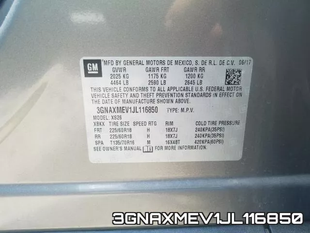 3GNAXMEV1JL116850 фото 2