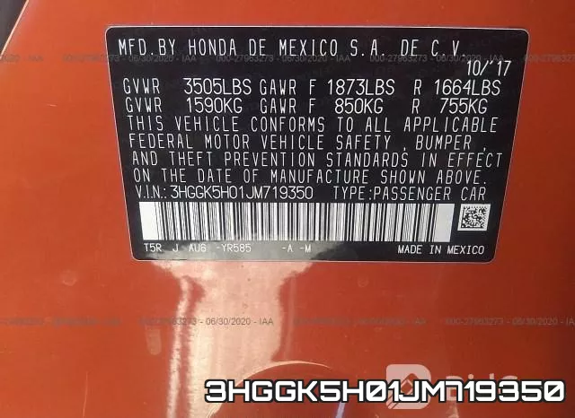 3HGGK5H01JM719350 фото 9