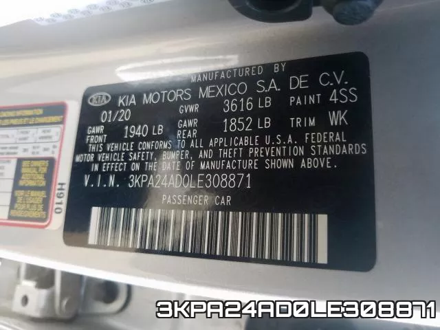 3KPA24AD0LE308871 фото 2