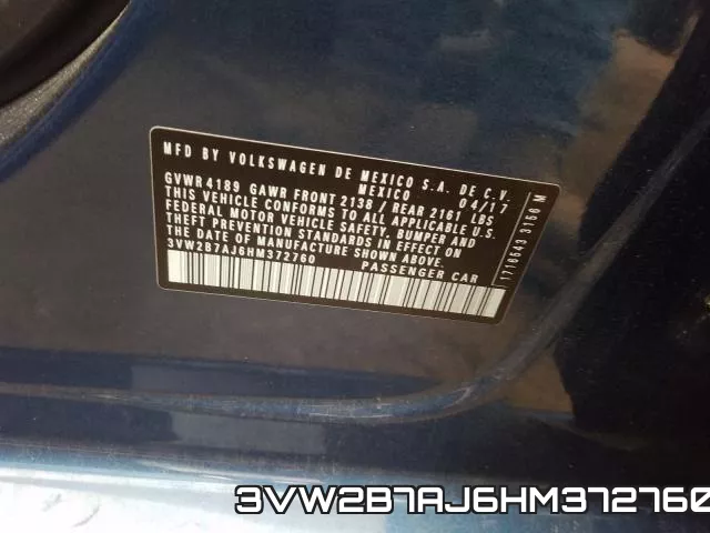 3VW2B7AJ6HM372760 фото 2