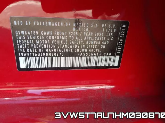 3VW5T7AU7HM030870 фото 2
