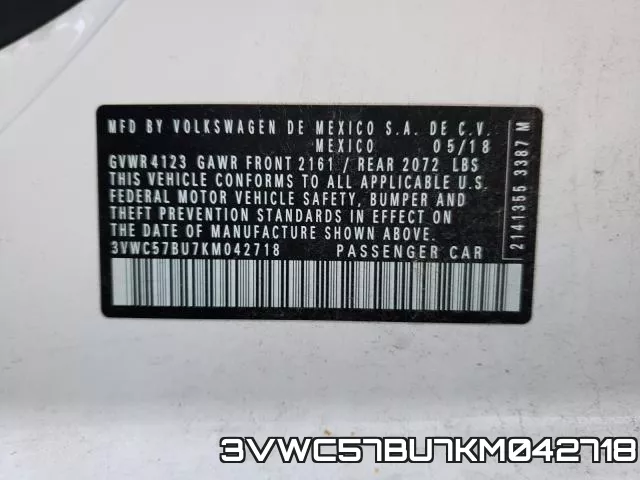 3VWC57BU7KM042718 фото 2